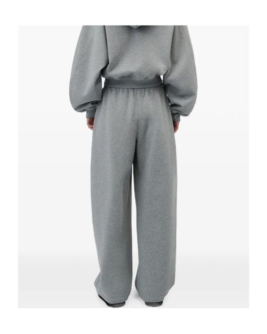 Alexander Wang Gray Mid-Rise Relaxed Sweatpant W/ Logo Print