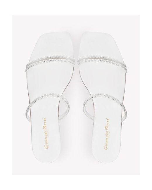 Gianvito Rossi White Cannes Slip-On Sandals