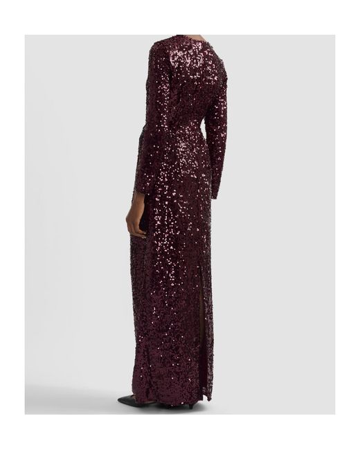 Erdem Red Draped Long Sleev Dress
