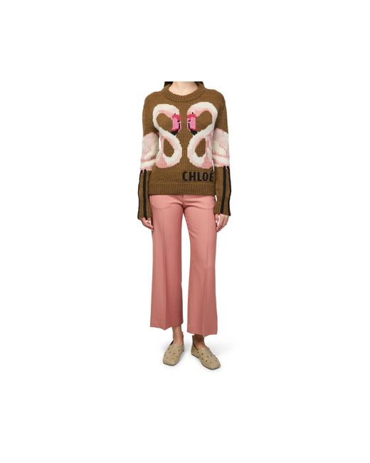Chloé Brown Logo Sweater