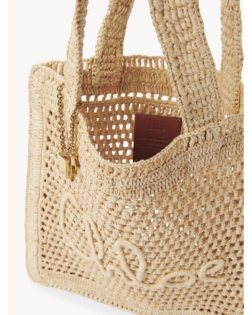 Chloé Natural Chloé Summer Banana Logo Detailed Tote Bag