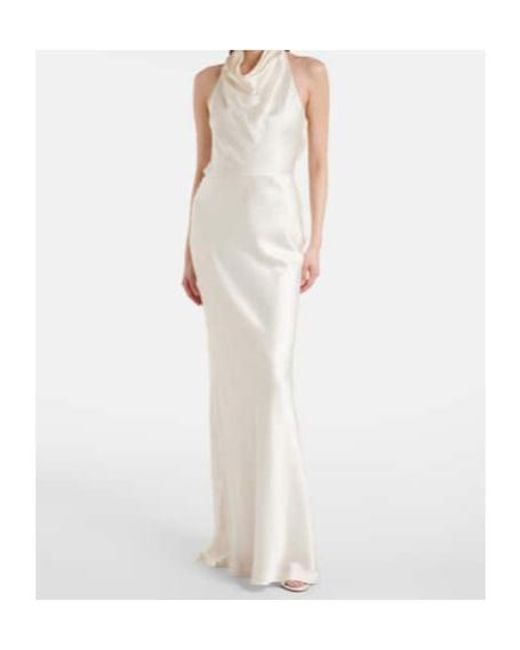 Rebecca Vallance White Bridal Attia Halterneck Silk Gown