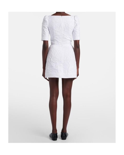 ShuShu/Tong White Bow-Detail Cotton-Blend Minidress