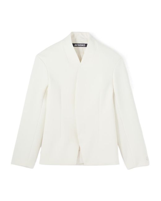 Jacquemus White The Bastide Collarless Blaser for men