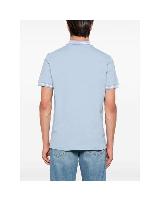 Boss Blue Logo-Print Polo Shirt for men