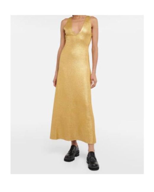 Gabriela Hearst Metallic V-Neck Dress