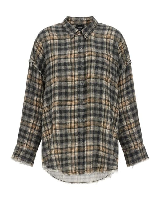 R13 Gray Plaid Shirt