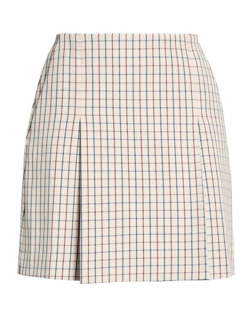 Tory Burch White Plaid Pattern Skirt