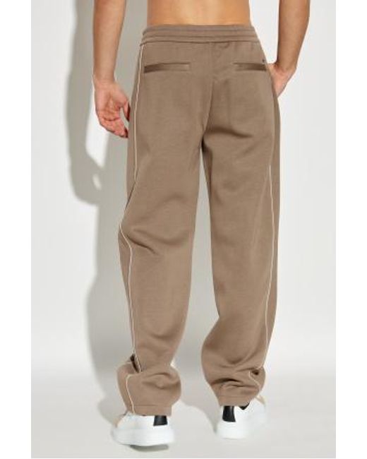Emporio Armani Natural Side-Stripe Trousers for men