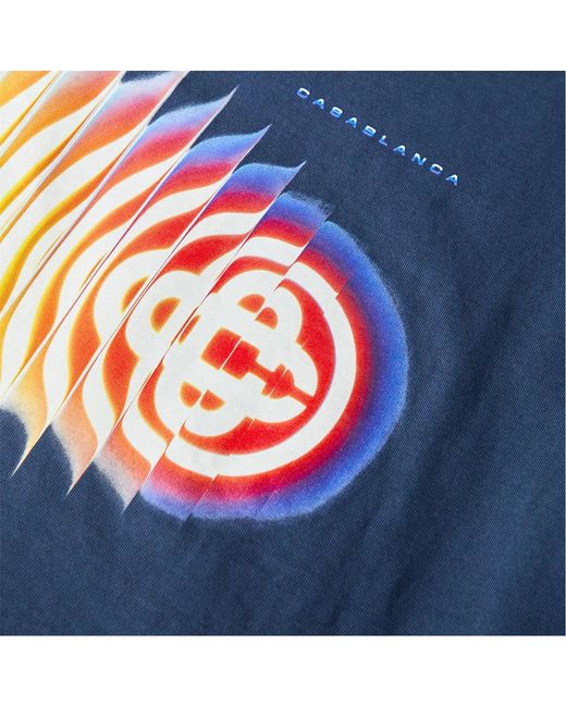 Casablanca Blue Printed T-Shirt for men