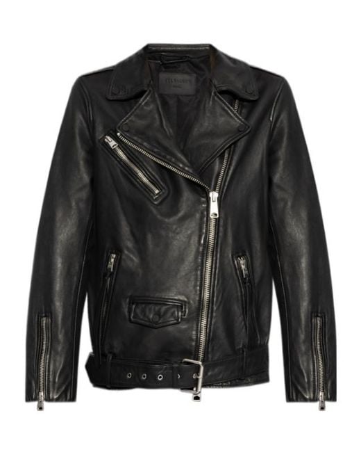 AllSaints Black Classic Biker Jacket