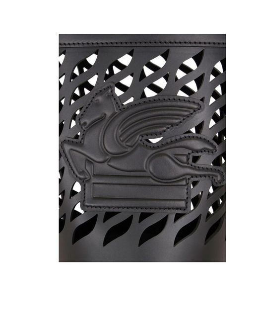Etro Black Coffa Cut-Out Bucket Bag