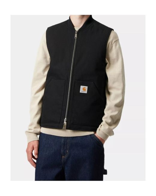 Carhartt Black Zip-Front Pocket Vest for men