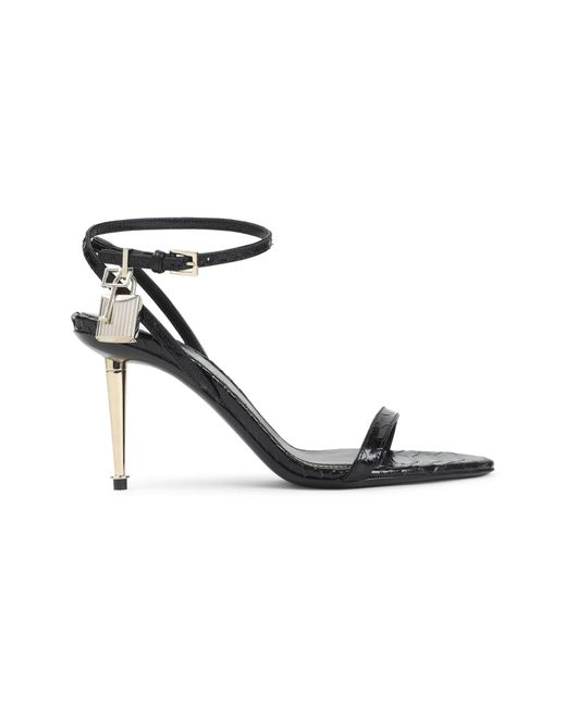 Tom Ford Metallic Ankle Strap Heeled Sandals
