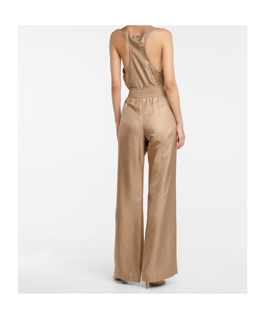Gabriela Hearst Natural Wide-Leg Casual Pants