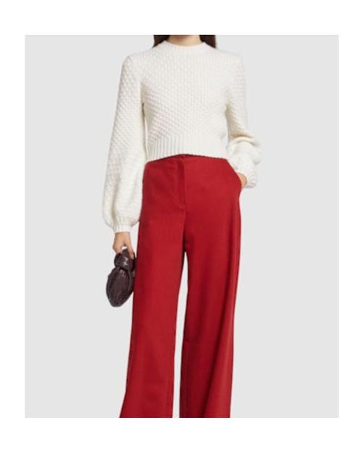 Max Mara White Long-Sleeved Short Sweater