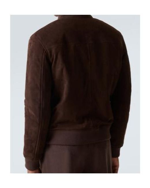 Gabriela Hearst Brown Suede Bomber Jacket for men