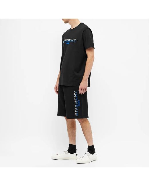 Givenchy Black Logo Printed Track Shorts for men