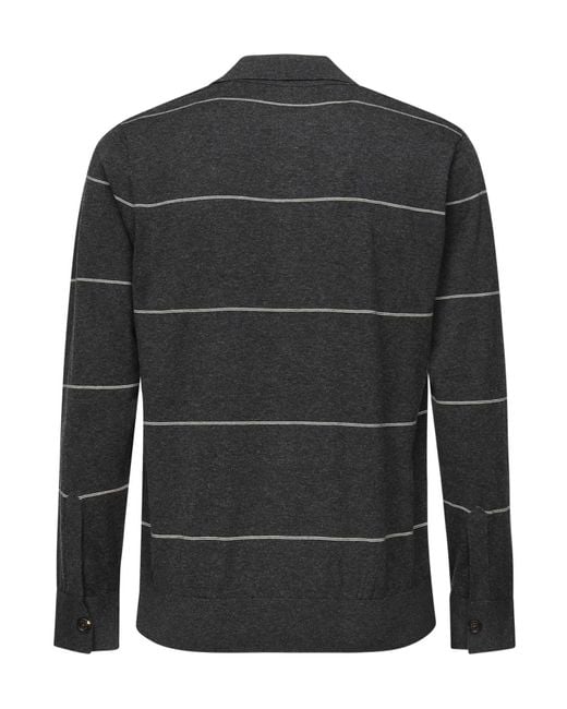 Eleventy Black Buttoned Knitwear for men