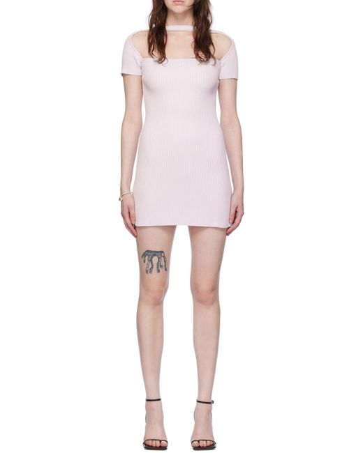 Courreges Pink Hyperbole Ribbed Mini-Dress