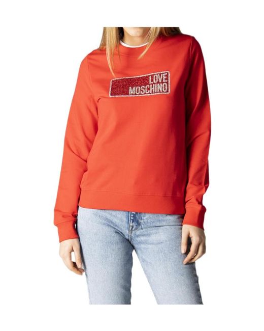 Moschino Red Round-Necked Logo Sweater