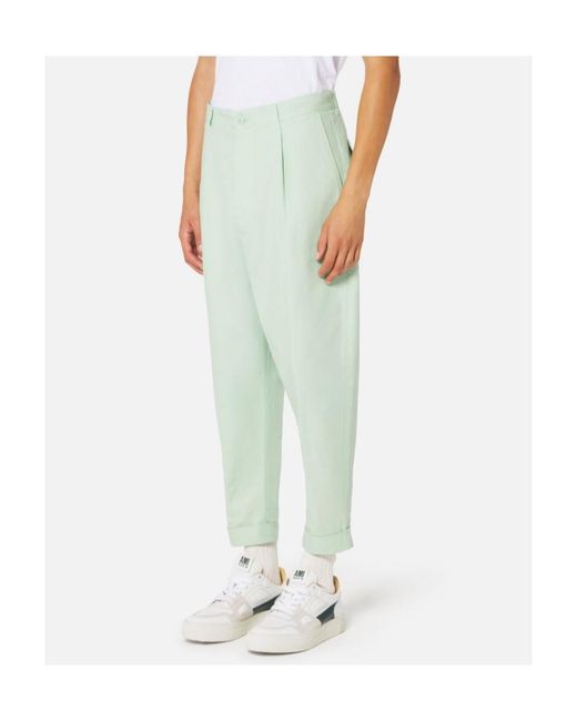 AMI Green Tailored Tapered-Leg Trousers for men