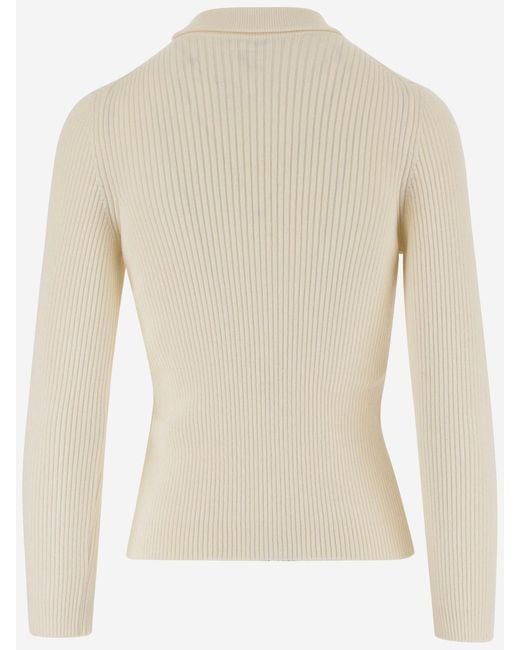Céline White Turtleneck Top