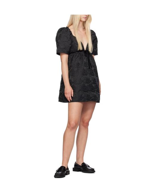 Ganni Black Floral Pattern Dress