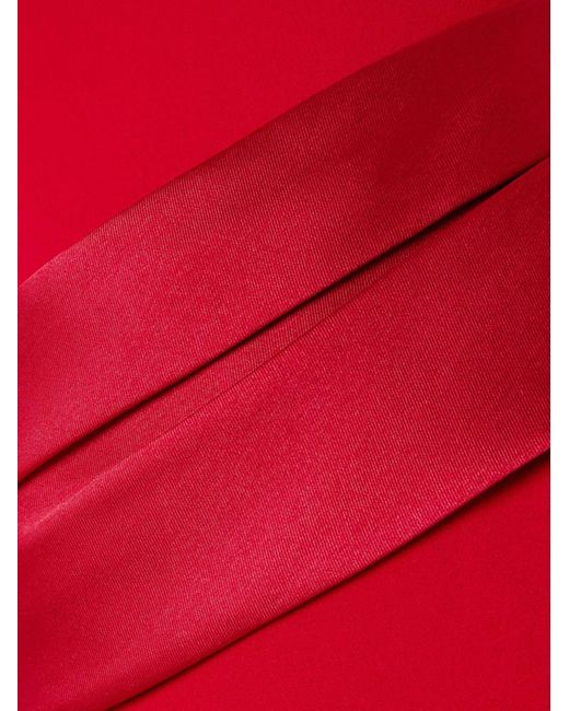 Solace London Red Draped Satin-Twill Gown
