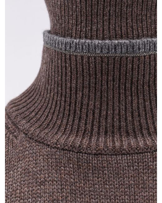 Brunello Cucinelli Brown Cashmere Turtleneck