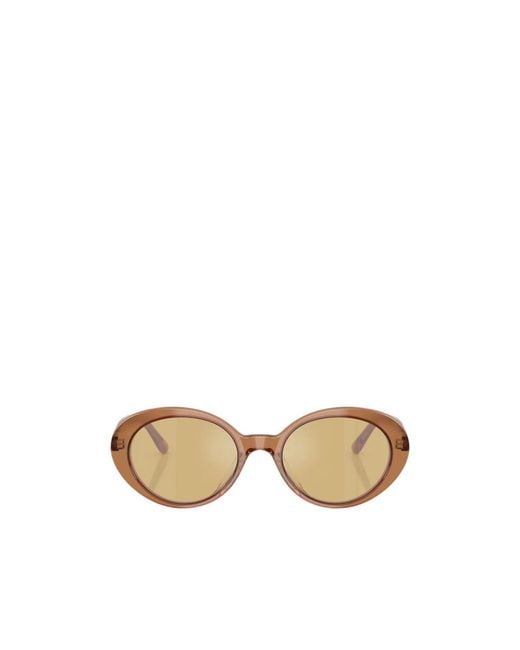 Oliver Peoples Metallic Lumar Oval Frame Sunglasses