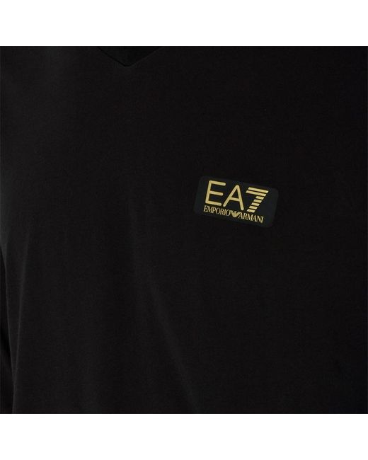 EA7 Black Logo T-Shirt for men