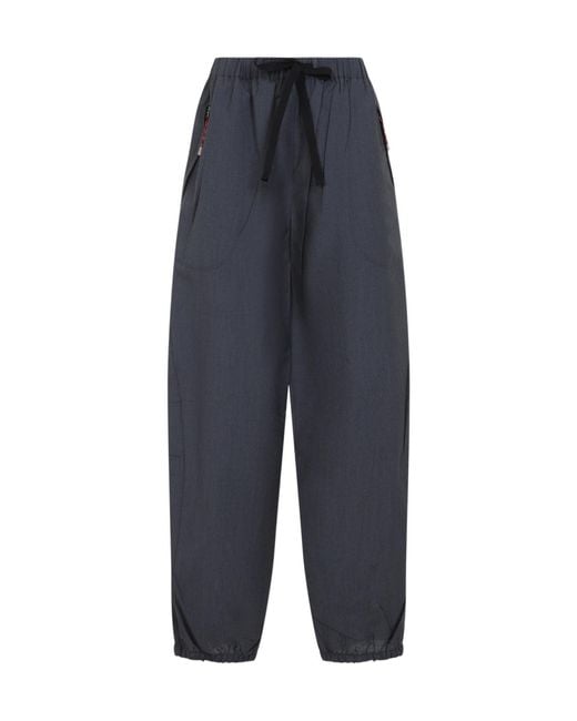 Prada Blue Drawstring Casual Pants