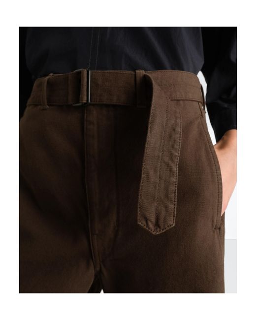 Lemaire Brown Twisted Belted Pants for men