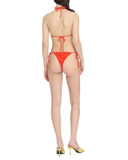 Reina Olga Red Concetta Frilled Bikini Set