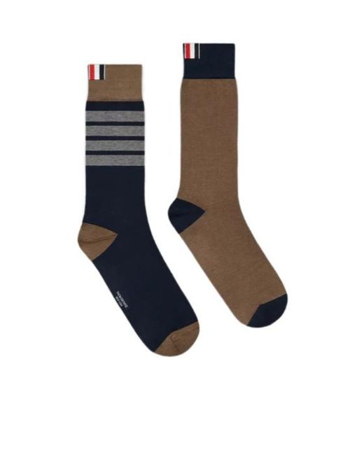 Thom Browne Blue Striped Socks for men