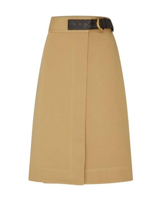 Bottega Veneta Natural A-Line Mid-Length Skirt