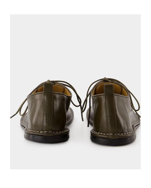 AMI Brown Round Toe Lace-Up Shoes for men