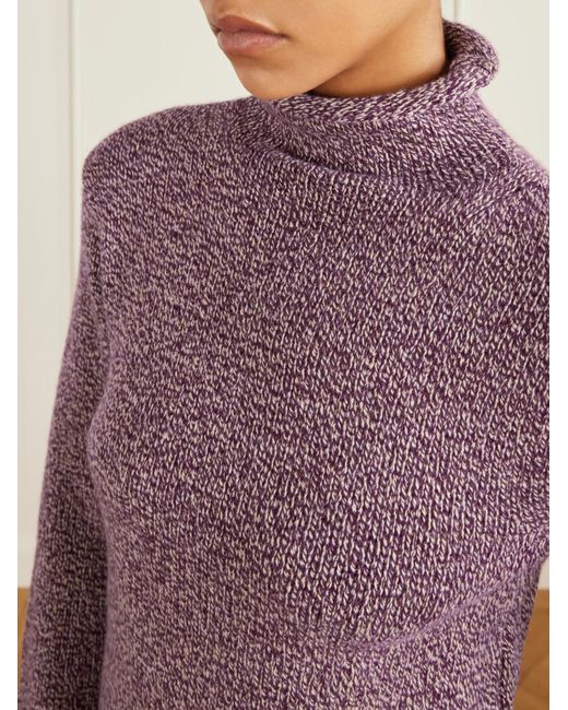 The Elder Statesman Purple Flow Cashmere Turtleneck Sweater