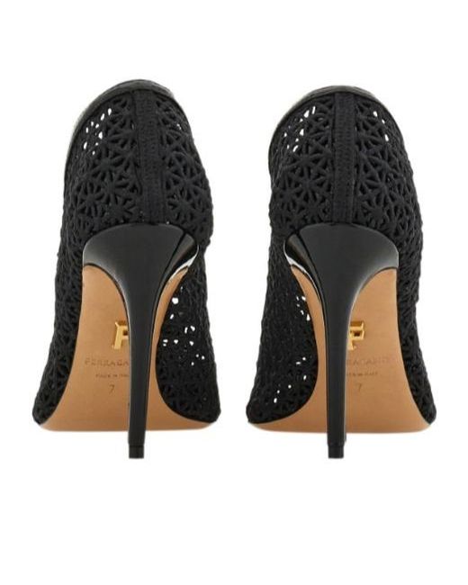 Ferragamo Black Ferragamo Macramé Pumps
