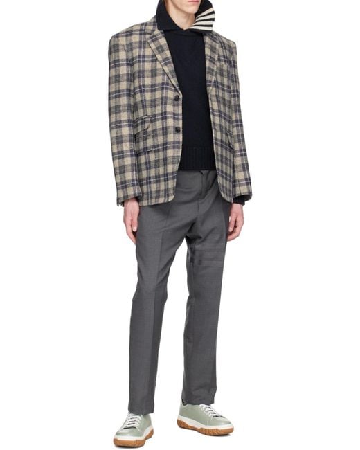 Thom Browne Blue Bar Striped Jumper for men