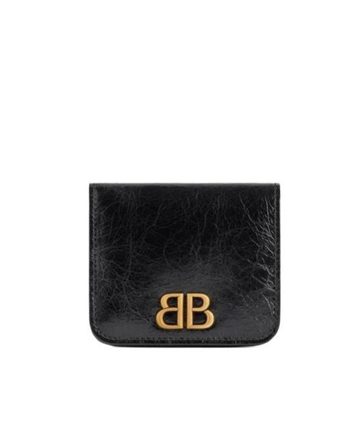 Balenciaga Black Logo Plaque Bifold Wallet