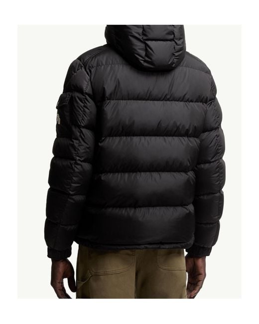 Moncler Black Maya Zip-Up Hooded Puffer Jacket for men