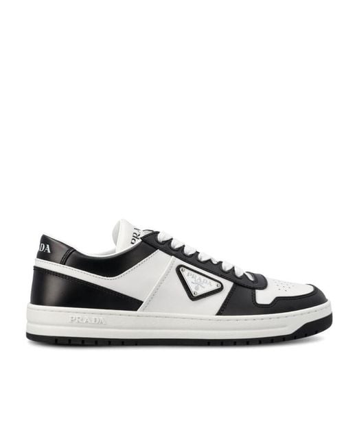 Prada White Downtown Leather Sneakers