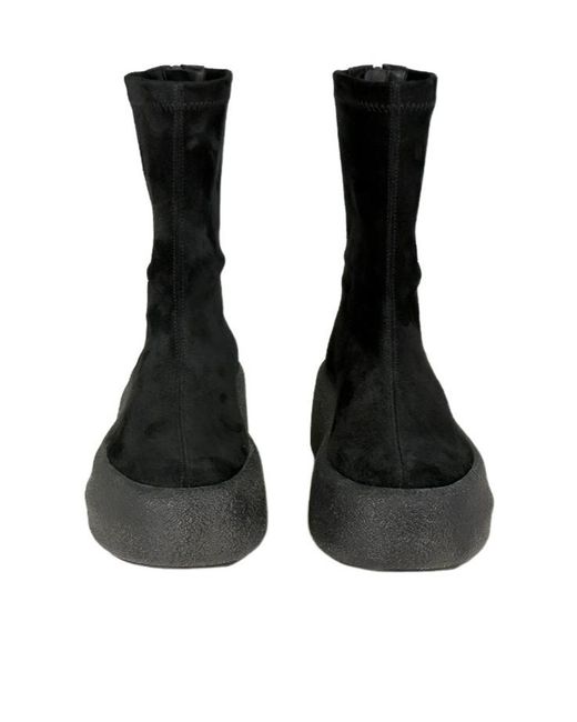 Vic Matié Black Stretch Platform Ankle Boots