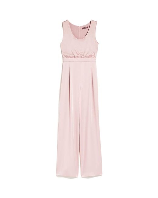 Max Mara Pink Sleeveless Round Collar Jumpsuit