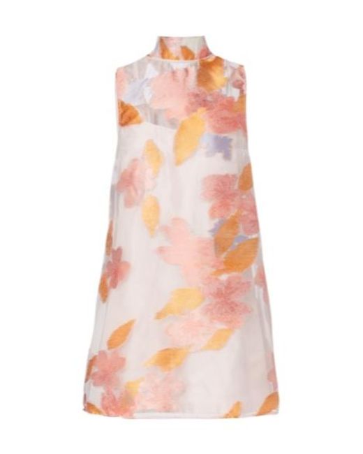 Staud Pink Albee Floral Organza Minidress