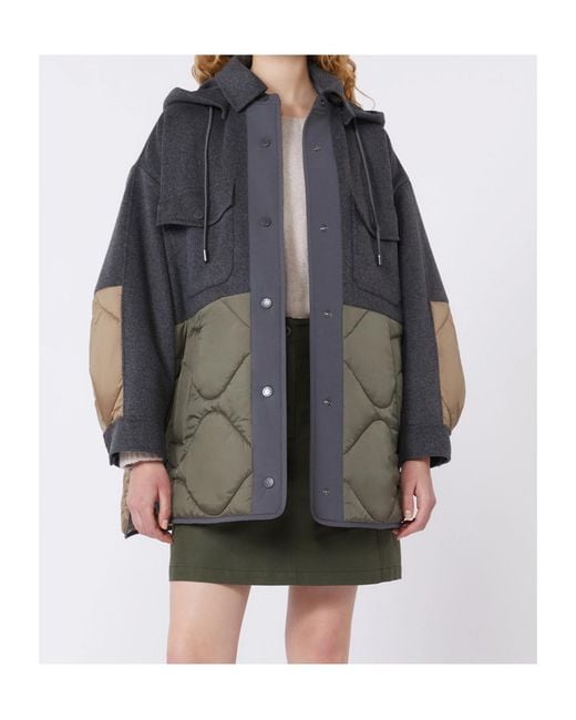 Weekend by Maxmara Gray Ossola Hooded Quilted Coat