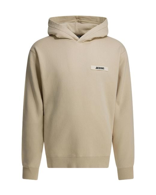 Jacquemus Natural Long-Sleeved Hooded Sweatshirt for men