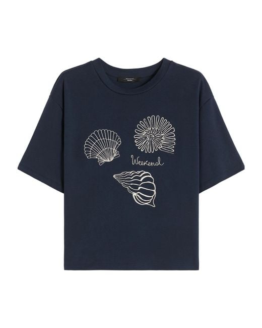 Weekend by Maxmara Blue Wkdsabato Boxy Printed T-Shirt